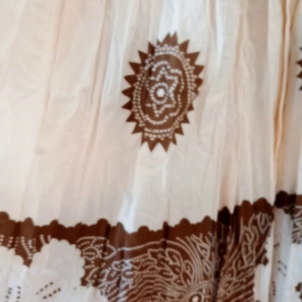 VERANISI Circle Skirt Sz. M Made in India 100 %‎ Cotton Brown & Tan - Picture 5 of 9